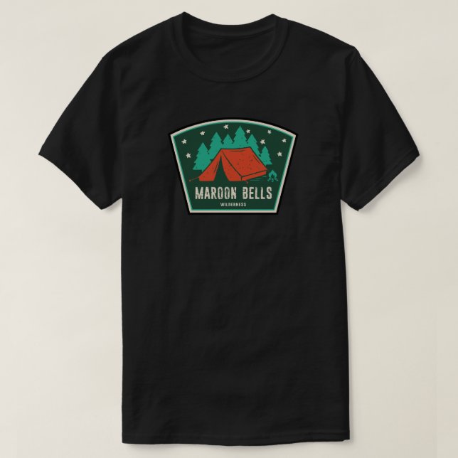 Camiseta Maroon Bells Wilderness Camping (Frente do Design)