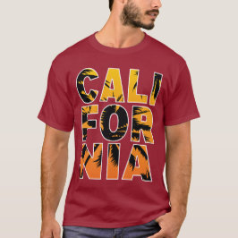 Camiseta Maroon California Palm Trees Sunset T Shirt