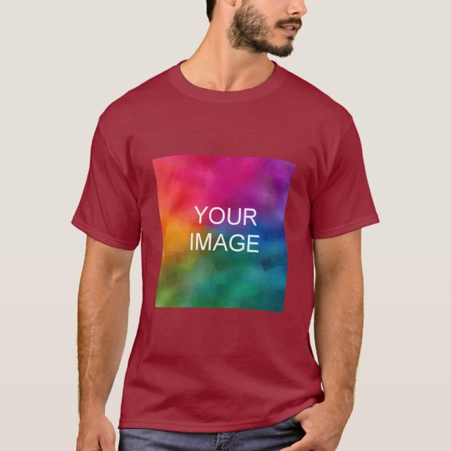 Camiseta Maroon Red Custom Add Image Logo Personalizado (Frente)