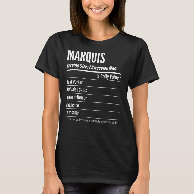 Camiseta Marquês Servindo Dimensões Calorias do Rótulo Nutr (Frente)