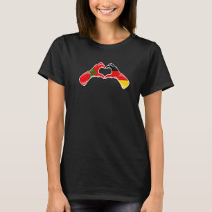 Camiseta Marrocos Alemanha Bandeira Coração Alemã Marroquin