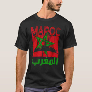 Camiseta Marrocos Antigo Eu Amo Mapa de Marrocos Futebol Ma