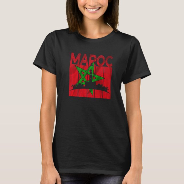 Camiseta Marrocos Antigo Eu Amo Mapa de Marrocos Futebol Ma (Frente)