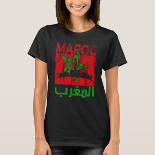 Camiseta Marrocos Antigo Eu Amo Mapa do Marrocos Futebol Ma