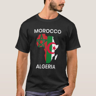 Camiseta Marrocos Bandeira da Argélia com mapa africano