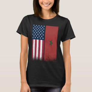 Camiseta Marrocos: Bandeiras marroquinas americanas orgulho