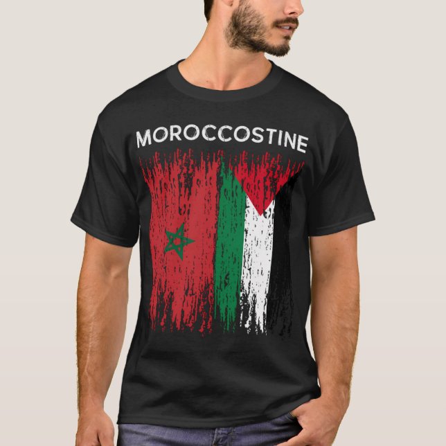 Camiseta Marrocos E A Palestina, (Frente)