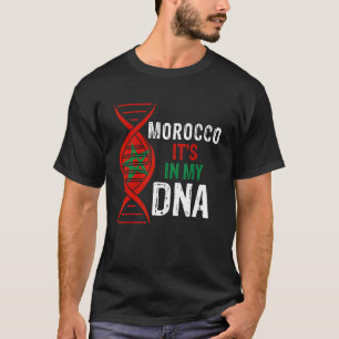 Camiseta Marrocos Está no meu DNA Orgulhoso Bandeira de Mar