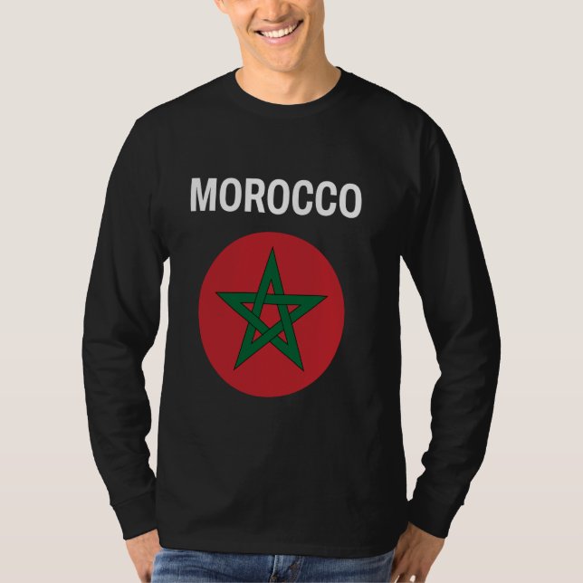 Camiseta Marrocos Flag Modern (Frente)