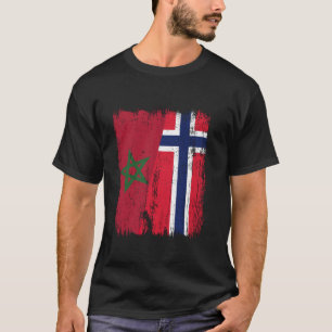 Camiseta Marrocos Noruega Meia Bandeira Marroquino Norueguê
