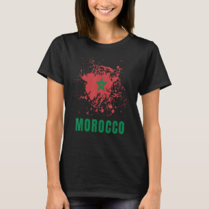 Camiseta Marrocos Retro Vintage Aguarelas Esporte Bandeira