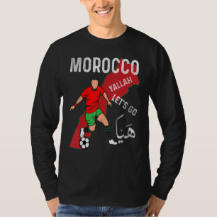 Camiseta Marrocos YALLAH Mondial Crew Apoio ao T Marroquino