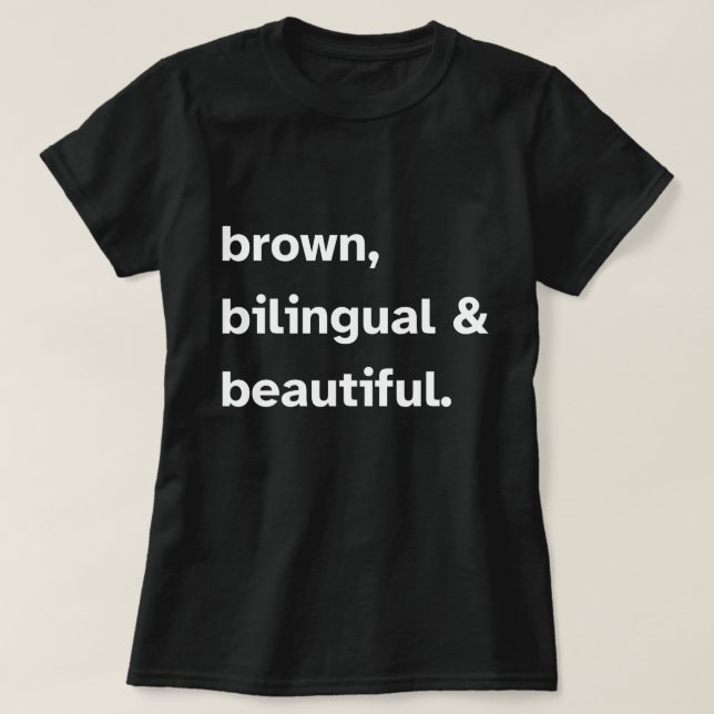 Camiseta Marrom Bela Bela, Camisas Latina W (Frente do Design)