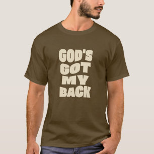 Camiseta marrom Deus tem as minhas costas