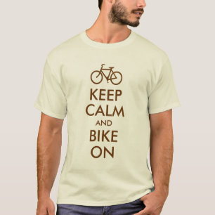 Camiseta Marrom Mantenha a Calma e Continue a Pedalar