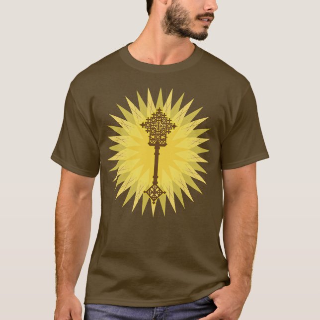 Camiseta Marrom Tradicional Etiópia Design (Frente)
