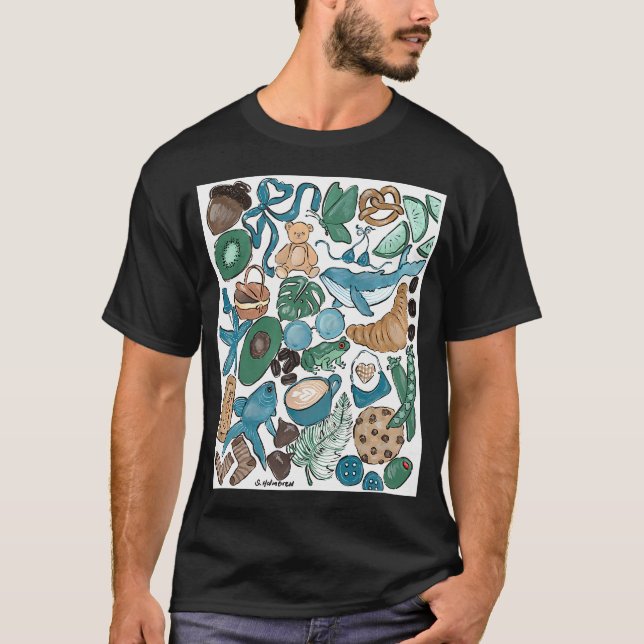 Camiseta Marrom, Verde e Azul (Frente)