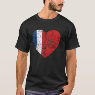 Camiseta Marroquino holandês Flag Heart Países Baixos Marro