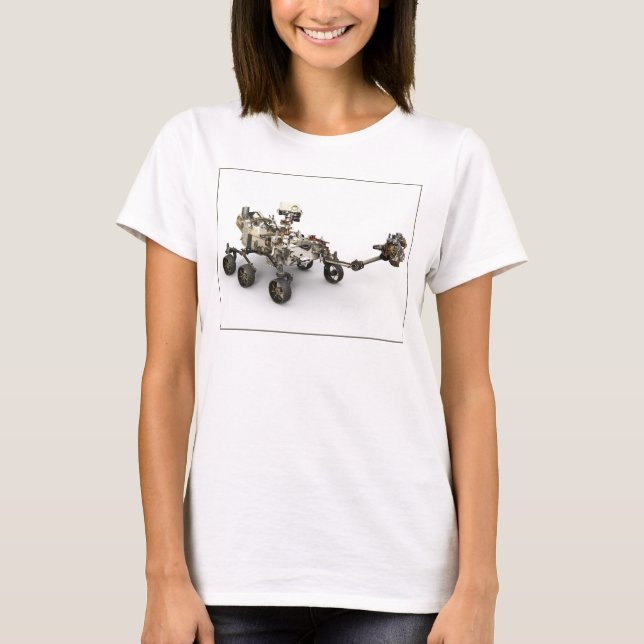 Camiseta Mars Perseverance Rover Em Fundo Branco. (Frente)