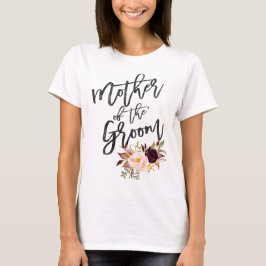 Camiseta Marsala burgundy Mãe Floral do noivo