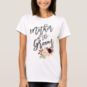 Camiseta Marsala burgundy Mãe Floral do noivo