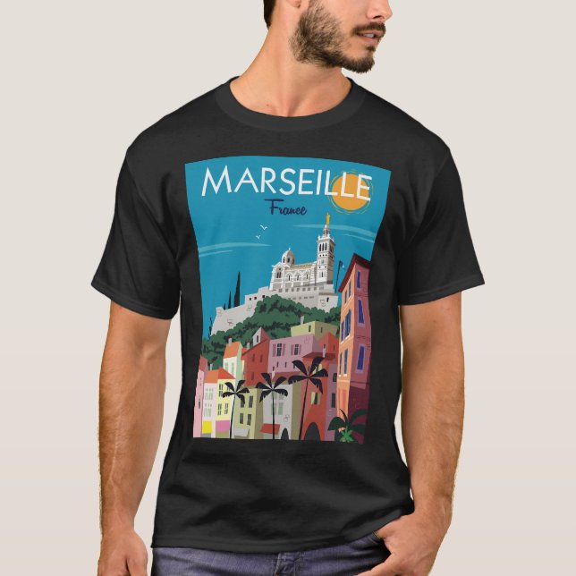Camiseta Marselha Notre Dame De La Garde Poster (Frente)