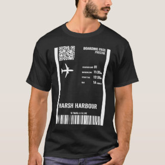 Camiseta Marsh Harbour Bahamas Boarding Pass Airline Ticket