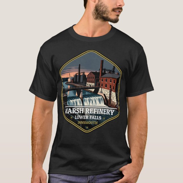 Camiseta Marsh Refinery Lower Falls Innsmouth Vintage Trave (Frente)