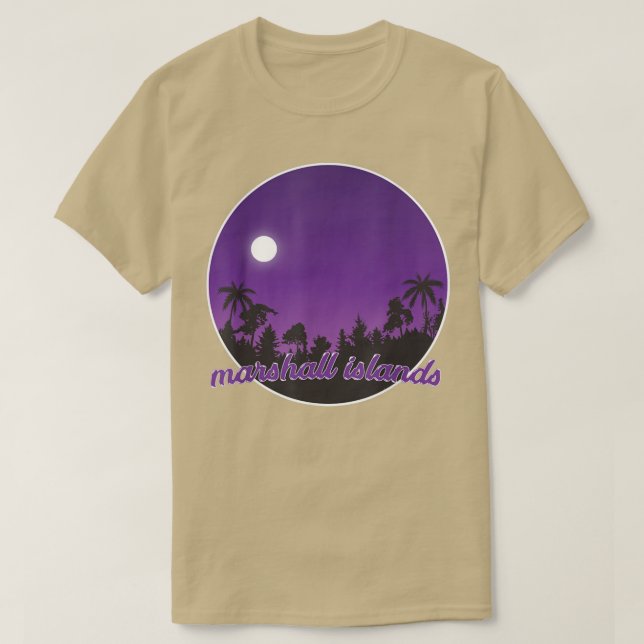Camiseta marshall islands By night with Palms  (Frente do Design)