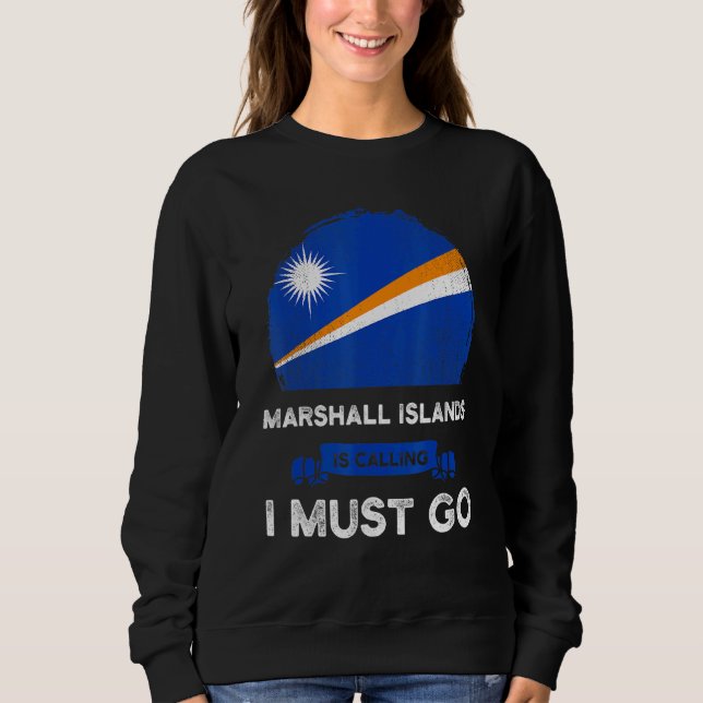 Camiseta Marshall Islands Está Chamando Eu Tenho Que Ir Par (Frente)