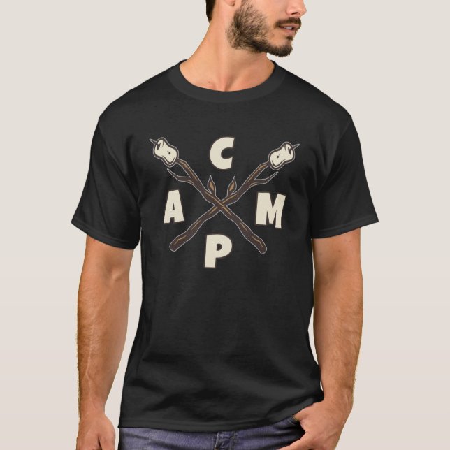 Camiseta Marshmallow Do Camping Do CAMP Em Uma Vara (Frente)
