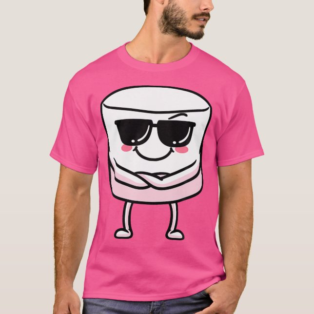Camiseta Marshmallow Emoticon Sunglass Camper Men (Frente)