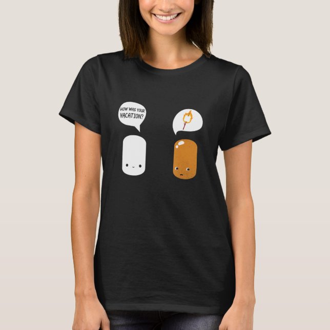 Camiseta Marshmallow Roaster Smore Camping Smore Estação Ca (Frente)