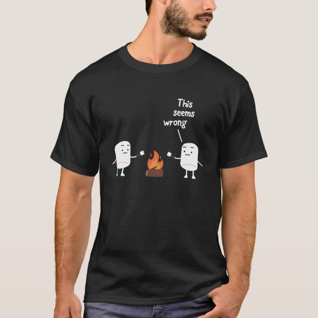 Camiseta Marshmallow Roaster Smore Camping Smore Estação Ca (Frente)
