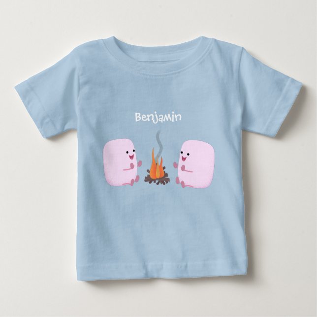 Camiseta Marshmallows cor-de-rosa lindos por desenhos anima (Frente)