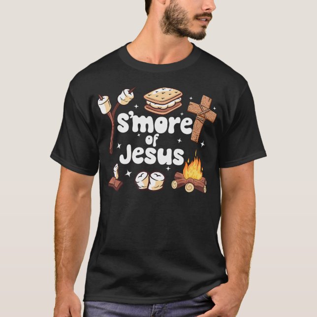 Camiseta Marshmallows De Jesus Fogueira Jesus Acampamento (Frente)