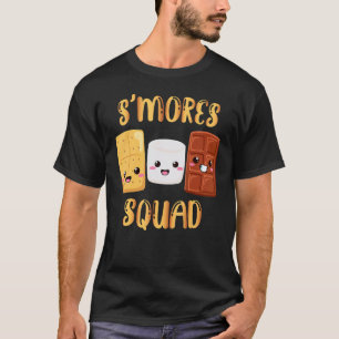 Camiseta Marshmallows de S'mores Esquadrão S'mores Acampam