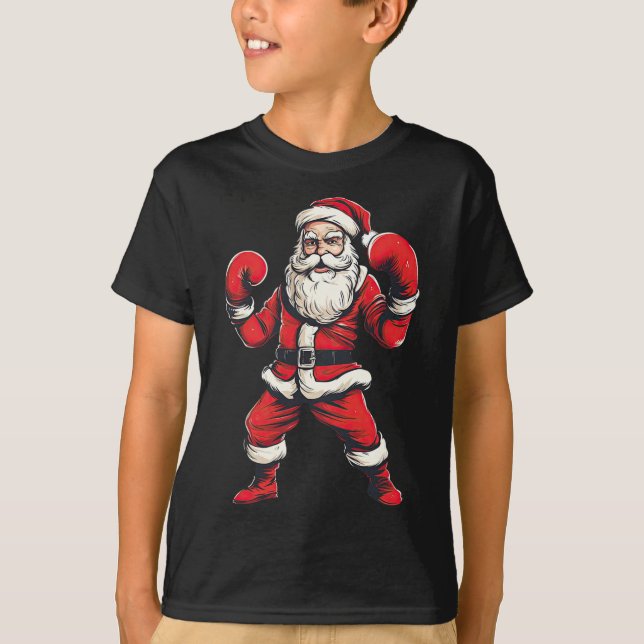 Camiseta Mart de Natal do Boxer do Santa Claus Boxer (Frente)