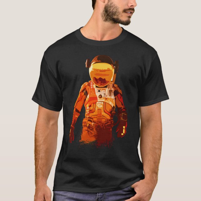 Camiseta Marte do Explorador Espacial do Astronauta Marte (Frente)