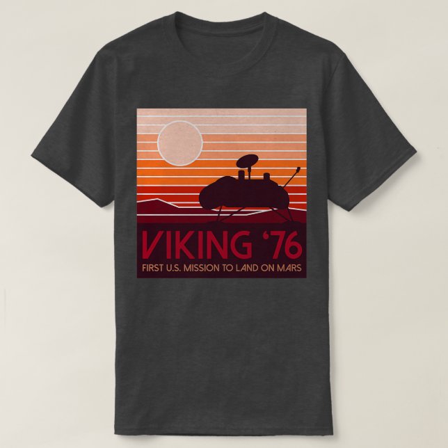 Camiseta Marte pousando 20 de julho de 1976 Viking lander e (Frente do Design)
