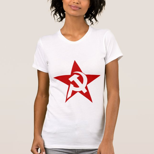 Camiseta Martelo branco & foice de DHKC em mulheres (Frente)