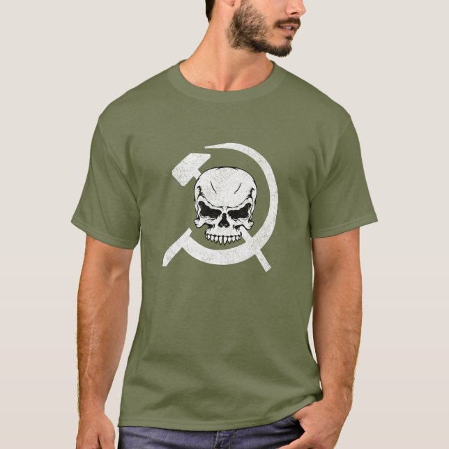 Camiseta Martelo e foice com crânio (Frente)
