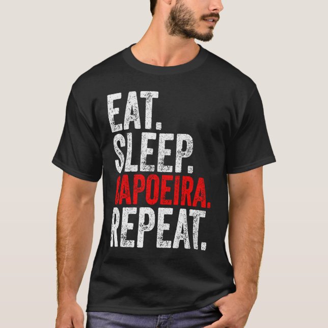 Camiseta Martial Ninja Costume  Eat Sleep Capoeira Repeat (Frente)