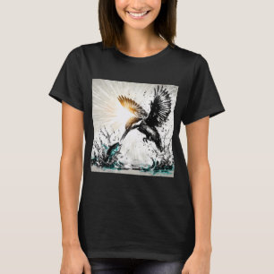 Camiseta Martim-pescador mergulhando para peixes, Arte gera