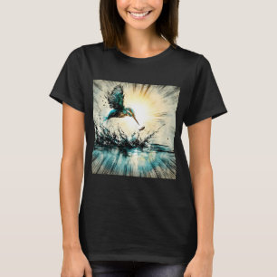 Camiseta Martim-pescador Mergulhando Para Peixes, Arte Gera
