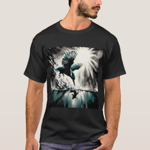Camiseta Martim-pescador Mergulhando Para Peixes, Arte Gera