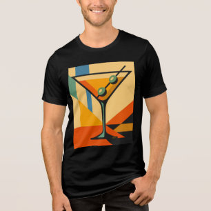 Camiseta Martini Bauhaus Nascer do Sol Moderna de Meados do