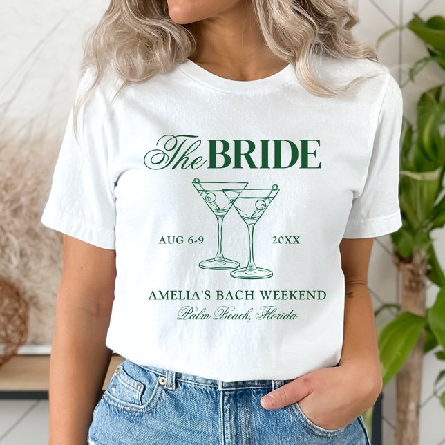 Camiseta Martinis & Matrimony Bachelorette Bride (Criador carregado)
