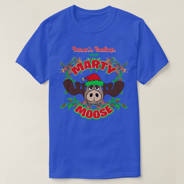 Camiseta Marty Moose das Férias de Natal (Frente do Design)