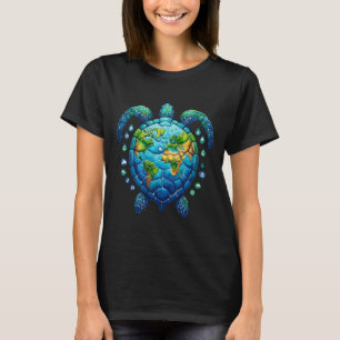 Camiseta Maruca-Tartaruga-Terra Animais do Mar Mulheres Mar